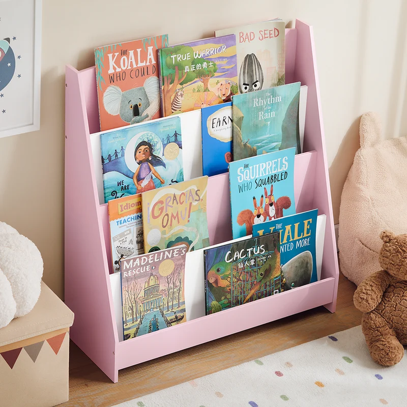 SoBuy KMB32-P Bibliothèque Enfant, Étagère à Livres Enfants, Étagère de Rangement pour Chambre d'enfants