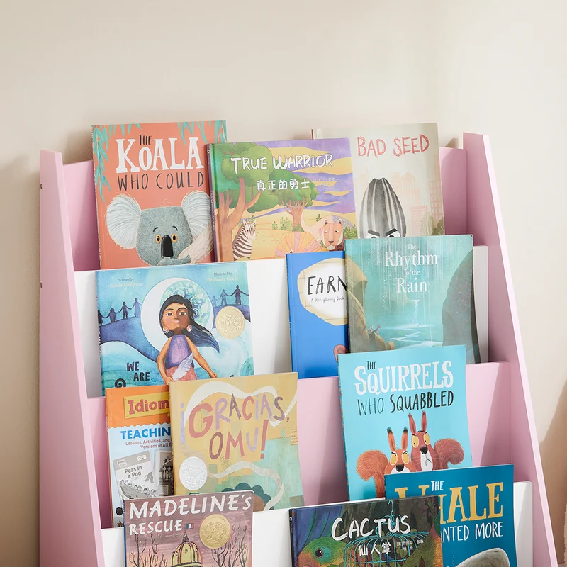SoBuy KMB32-P Bibliothèque Enfant, Étagère à Livres Enfants, Étagère de Rangement pour Chambre d'enfants