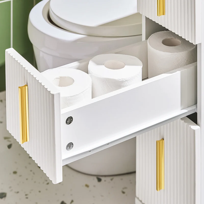 SoBuy BZR183-W Armoire Toilettes WC Support Papier Toilette Meuble de Salle de Bain