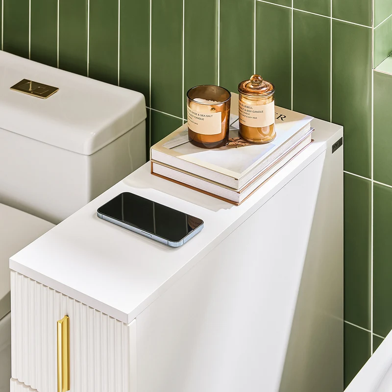 SoBuy BZR183-W Armoire Toilettes WC Support Papier Toilette Meuble de Salle de Bain