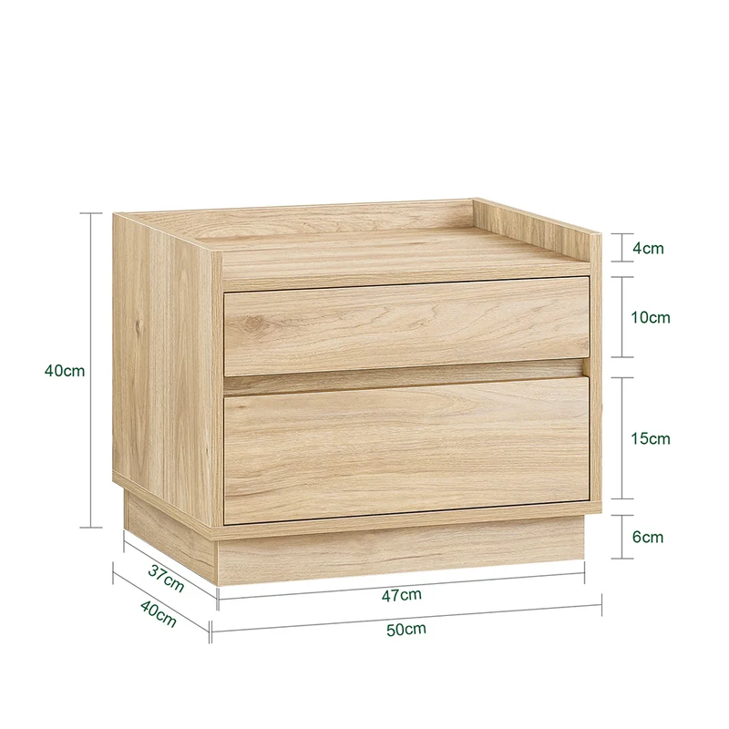 SoBuy FBT153-N Table de Chevet Bout de Canapé Table de Nuit Table d'Appoint Table Basse avec 2 Tiroirs