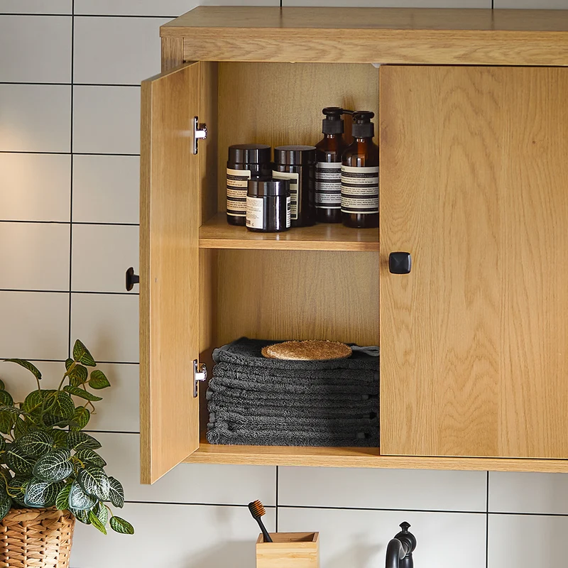 SoBuy BZR168-SN Armoire Murale, Placard de Rangement Suspendu Salle de Bain