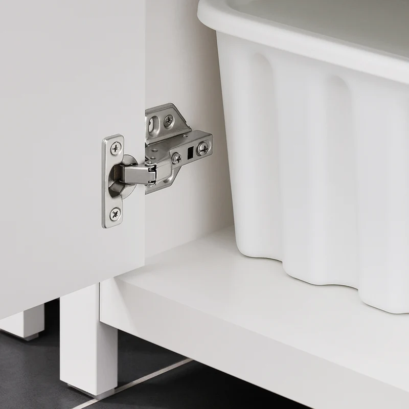 SoBuy BZR98-W Meuble sous-Lavabo, Meuble sous-Vasque à 2 étages réglable et 2 Portes
