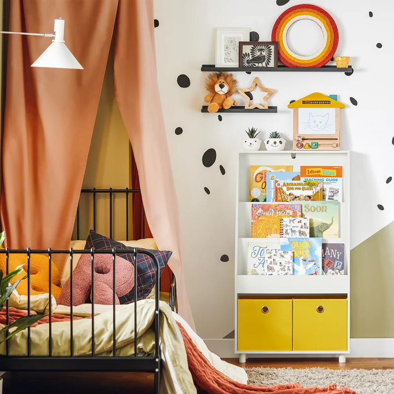 SoBuy KMB67-W+KMB68-W+KMB69-W Lot de 3 Bibliothèques pour Enfant Étagère Enfant Rangement pour Livres et Jouets, Forme de Voiture