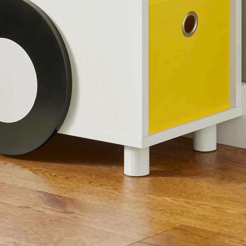SoBuy KMB67-W Armoire pour Enfants Jouets avec 2 Paniers Multicolores