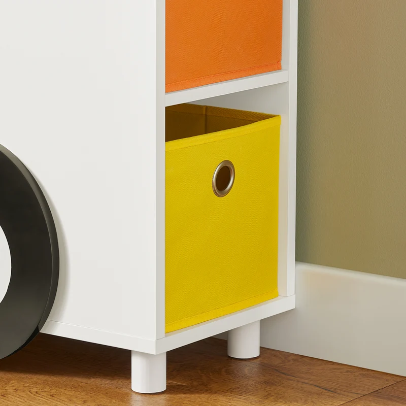 SoBuy KMB67-W Armoire pour Enfants Jouets avec 2 Paniers Multicolores