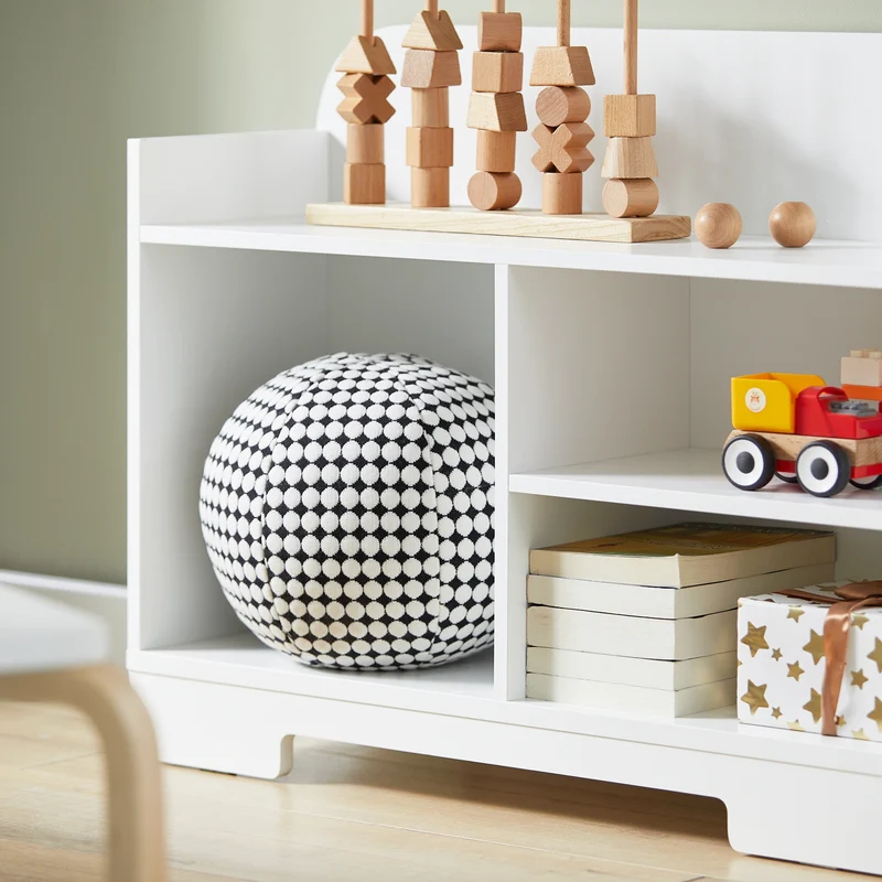 SoBuy KMB62-W Étagère pour Enfants, Étagère à Jouets, Étagère à Livres, Étagère de Rangement pour Livres et Jouets
