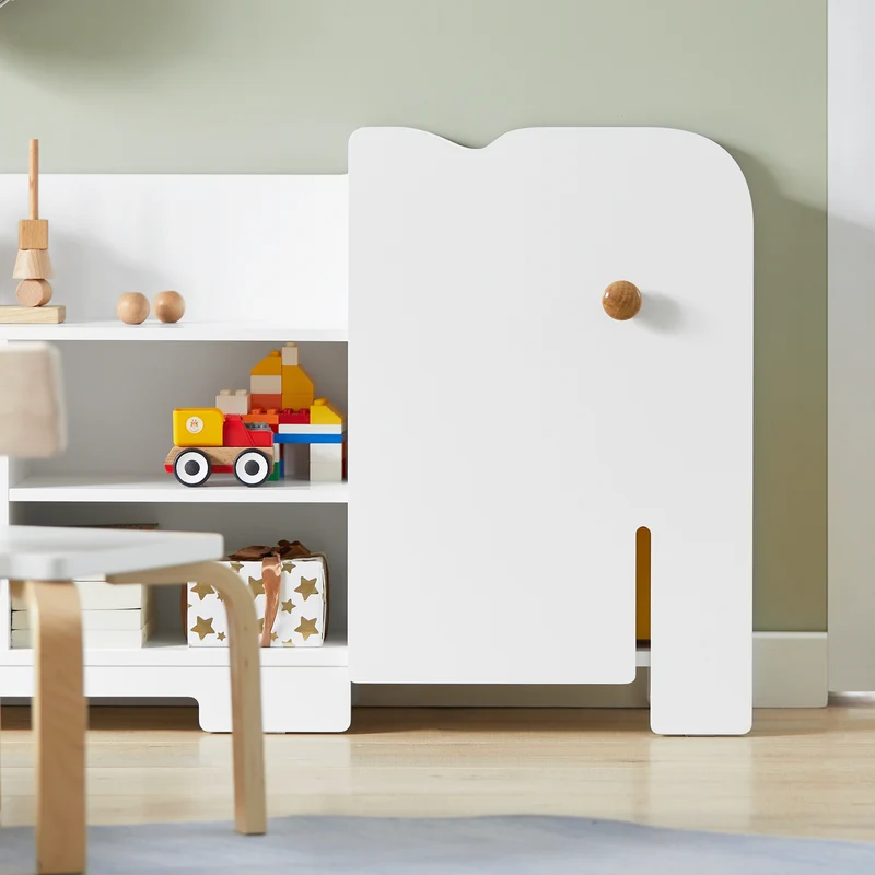 SoBuy KMB62-W Étagère pour Enfants, Étagère à Jouets, Étagère à Livres, Étagère de Rangement pour Livres et Jouets