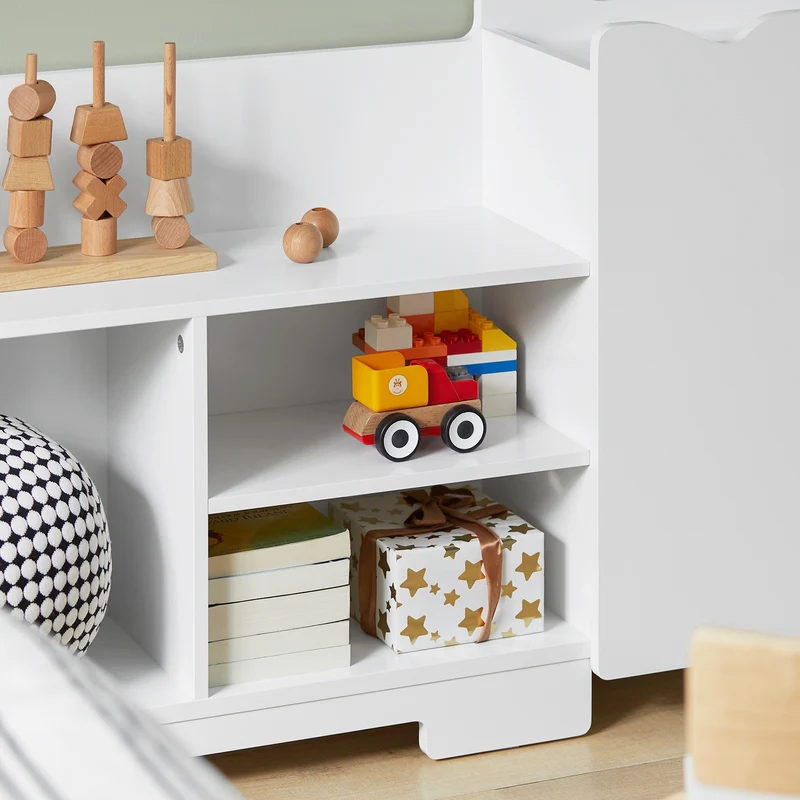 SoBuy KMB62-W Étagère pour Enfants, Étagère à Jouets, Étagère à Livres, Étagère de Rangement pour Livres et Jouets