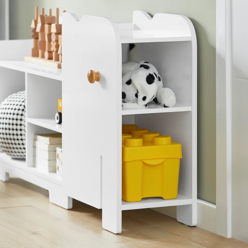 SoBuy KMB62-W Étagère pour Enfants, Étagère à Jouets, Étagère à Livres, Étagère de Rangement pour Livres et Jouets