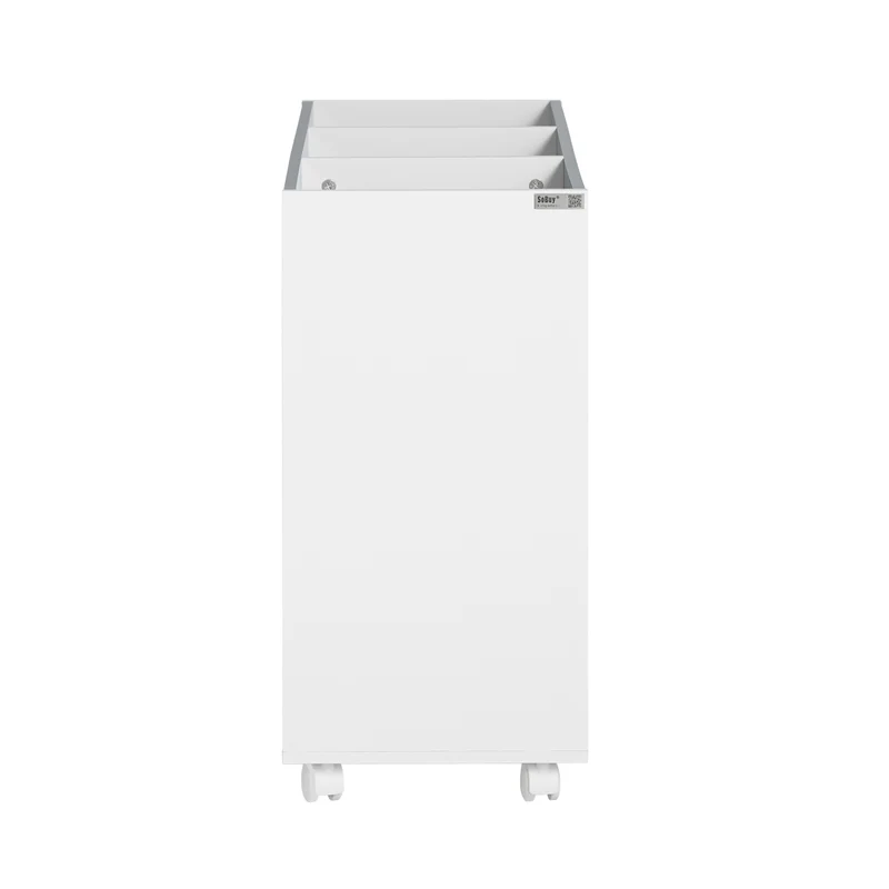SoBuy KMB61-HG Étagère pour Enfants avec 3 Compartiments et 3 Boîtes en Tissu Amovible, Étagère pour Chambre d'enfant avec roulettes