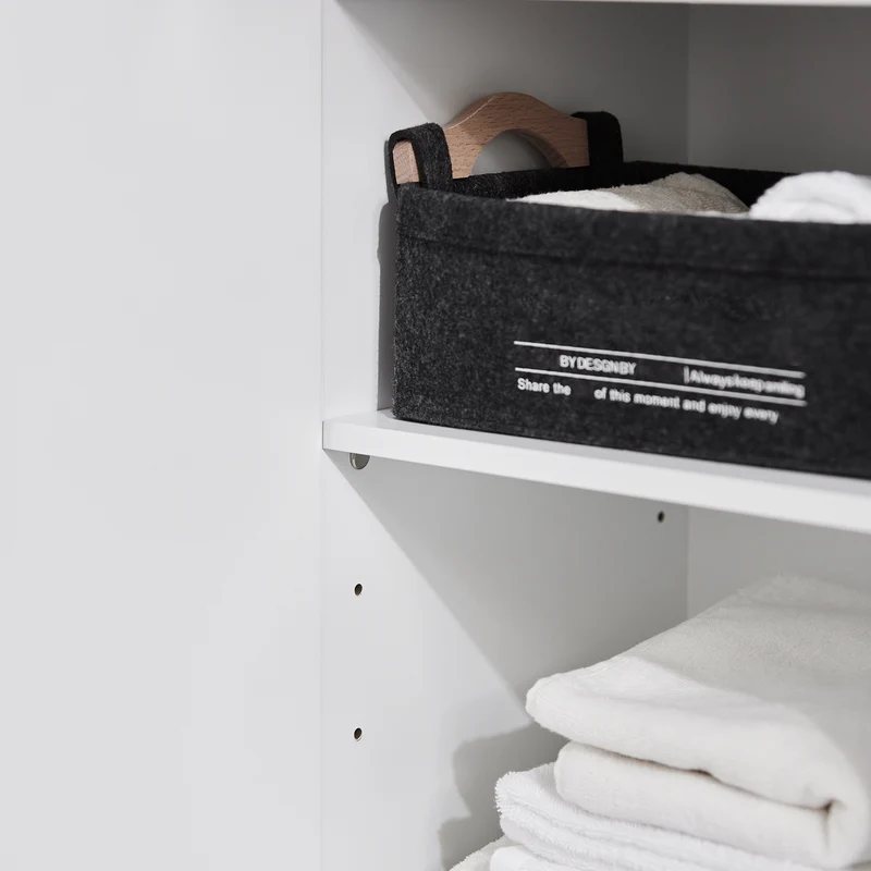 SoBuy BZR91-W Meuble Colonne de Salle de Bain avec 6 Compartiments de Rangement, Placard Armoire Haute, Étagère de Rangement