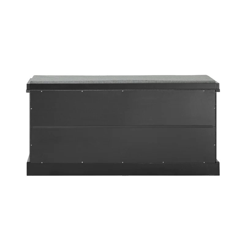 SoBuy FSR66-SCH Banc de Rangement avec Coussin Rembourré, 2 Tiroirs et 2 Paniers Meuble Bas Entrée Commode à Chaussure Banquette