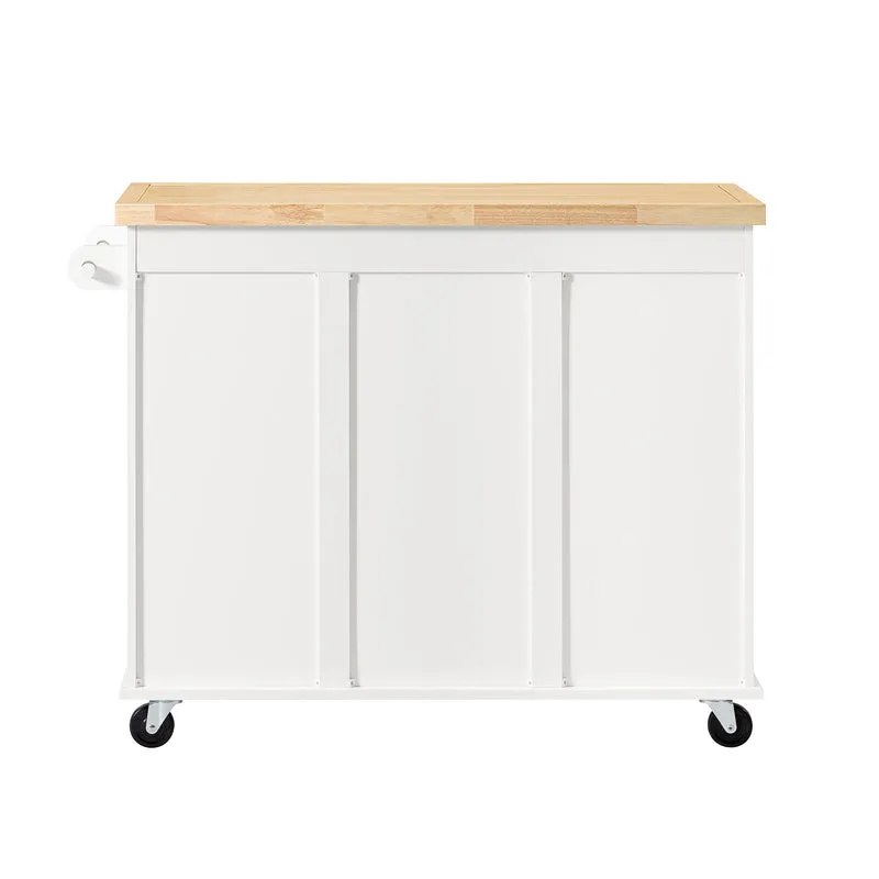SoBuy KNL03-WN îlot central Desserte Roulante Chariot de Cuisine Meuble de Rangement à roulettes Chariot de Service Buffet