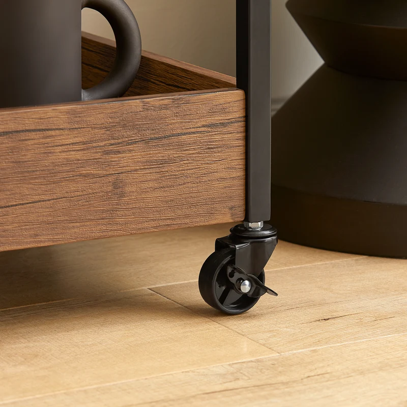 SoBuy SVW19-N Chariot de Service à roulettes à 3 Niveaux avec Plateau Amovible
