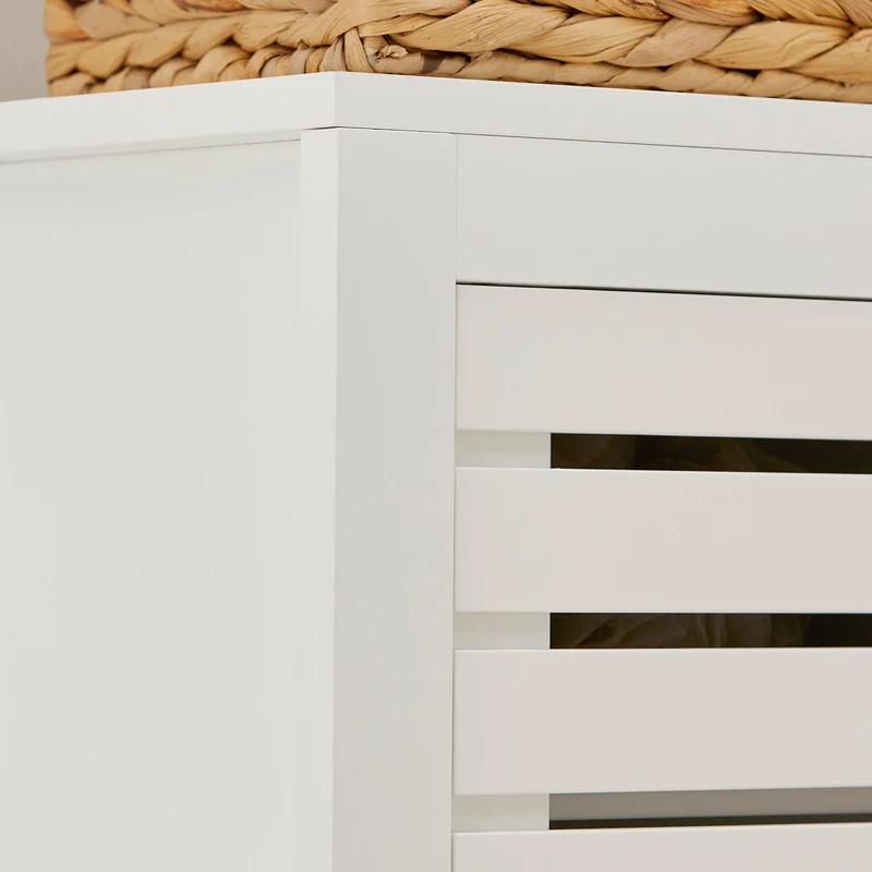 SoBuy BZR59-W Meuble Colonne de Salle de Bain, Armoire Haute, Placard de Rangement, Étagère de Rangement