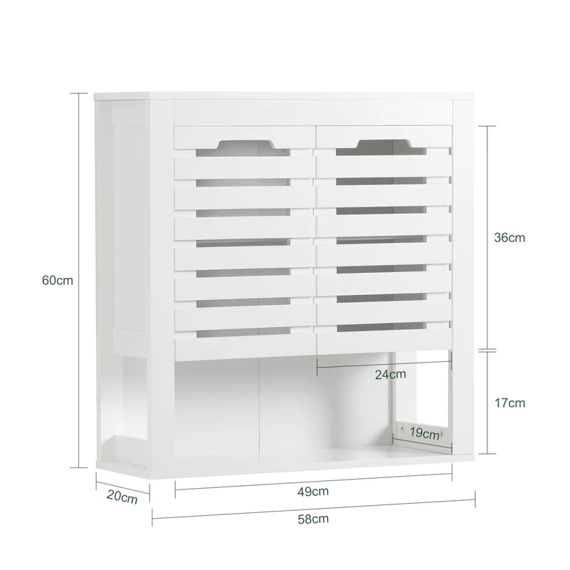 SoBuy BZR51-W Meuble Haut Armoire de Toilettes Salle de Bain Suspendue Placard Commode Murale Armoire à Pharmacie