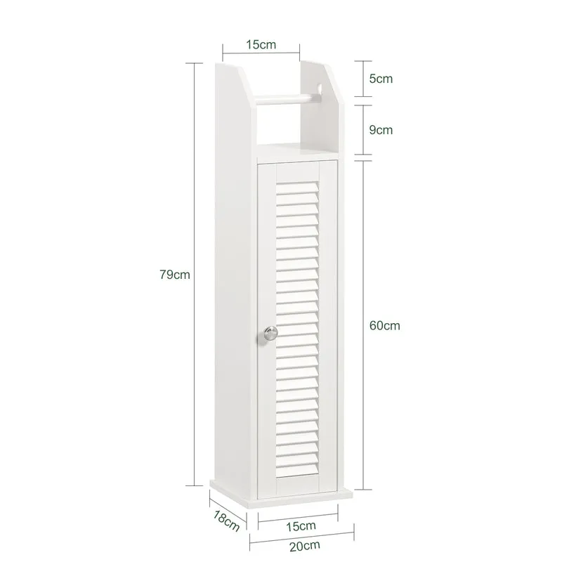 SoBuy BZR49-W Support Papier Toilette Armoire Porte-Papier Toilette Porte Brosse WC