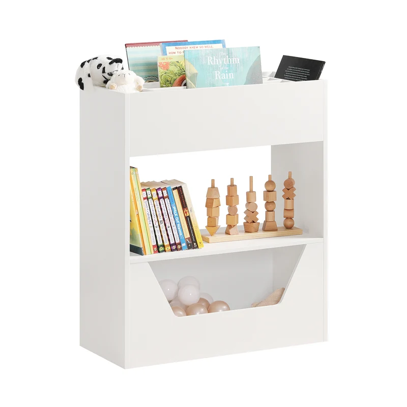 SoBuy KMB51-W Étagère Enfant, Étagère à Livres, Étagère de Rangement pour Livres et Jouets, Bibliothèque Enfant