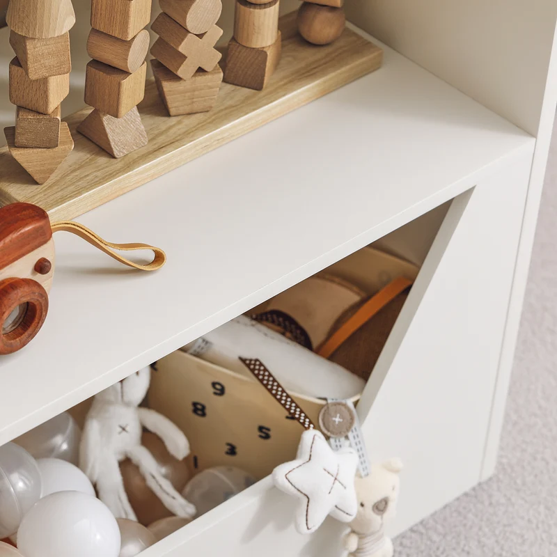 SoBuy KMB51-W Étagère Enfant, Étagère à Livres, Étagère de Rangement pour Livres et Jouets, Bibliothèque Enfant