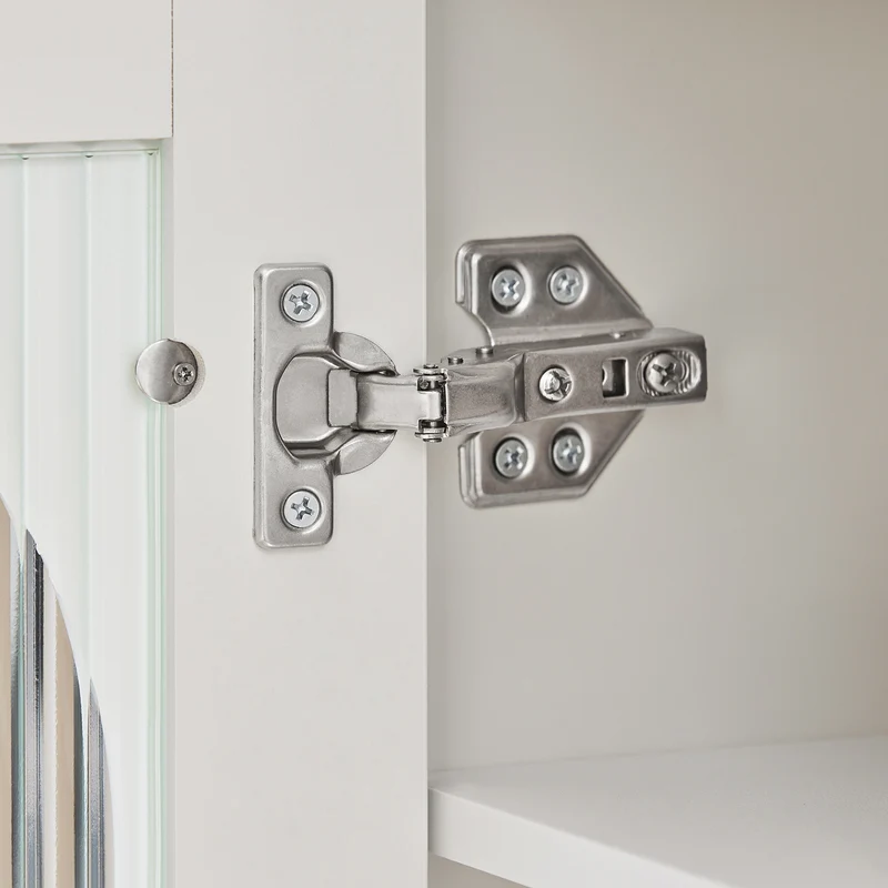 SoBuy FSB68-W Meuble d’Entrée avec Rangement Chaussures Intégré – 2 Portes Vitrées et 2 Tiroirs – Entrée Organisée – 80x35x90 cm Blanc