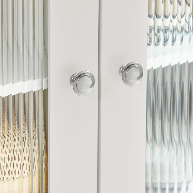 SoBuy FSB68-W Meuble d’Entrée avec Rangement Chaussures Intégré – 2 Portes Vitrées et 2 Tiroirs – Entrée Organisée – 80x35x90 cm Blanc