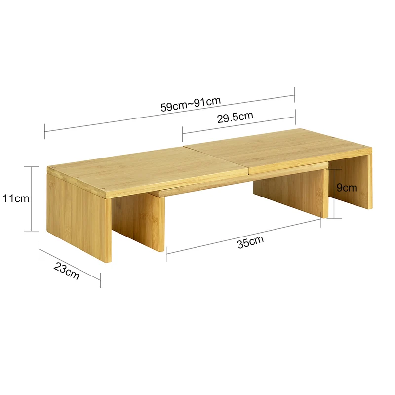 SoBuy BBF08-N Support de Moniteur Écran Extensible, Support pour Écrans d'ordinateur Universal ou PC Portable avec Longueur et Angle Réglable
