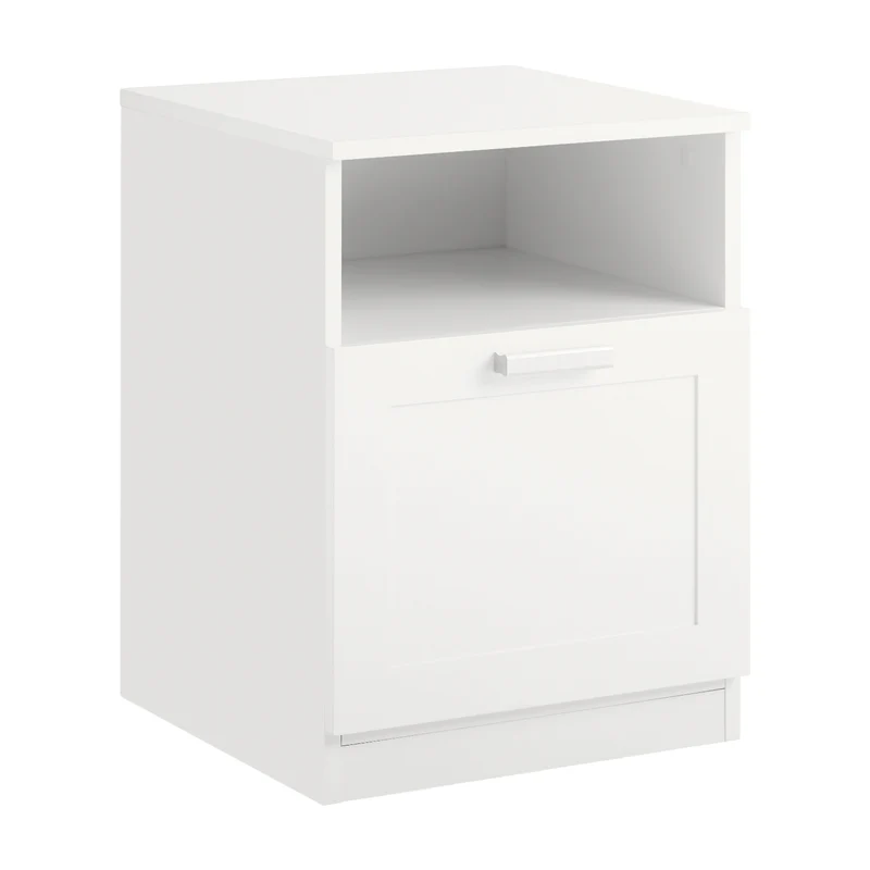 SoBuy FBT112-W Table de Chevet, Table de Nuit, Bout de Canapé, Table d'Appoint avec 1 Compartiment Ouvert et 1 Tiroir