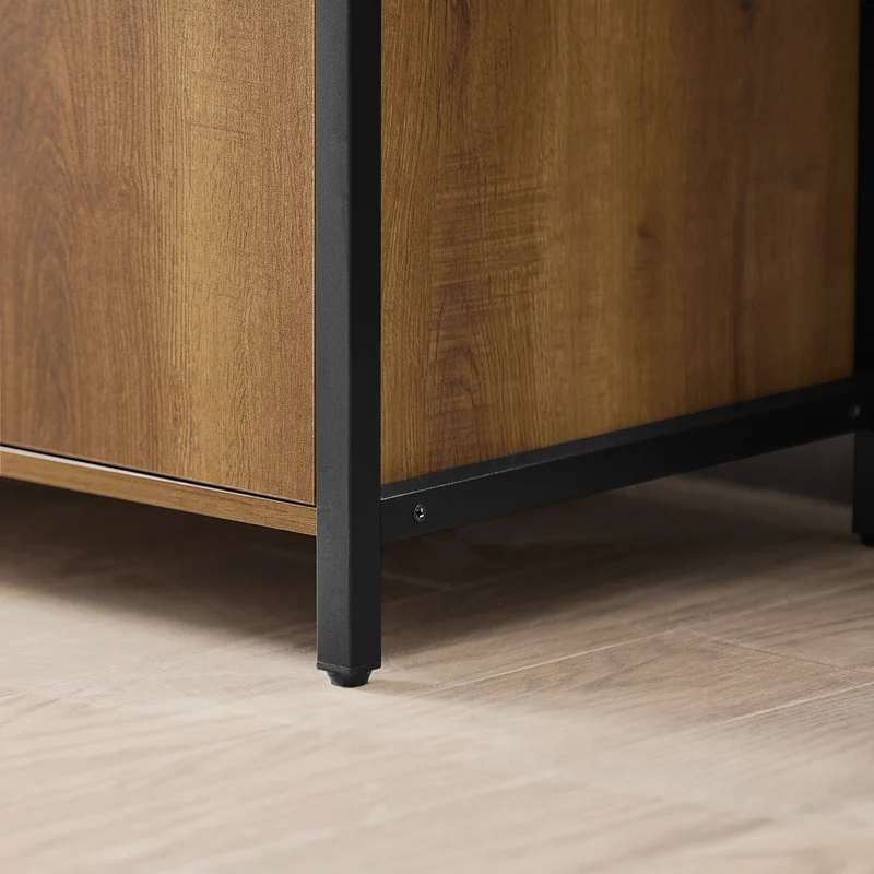 SoBuy FSB63-PF Buffet Meuble de Rangement Armoire Multi-rangements avec 3 Portes, pour Cuisine, Salle à Manger, Salon, Cadre en Acier Stable
