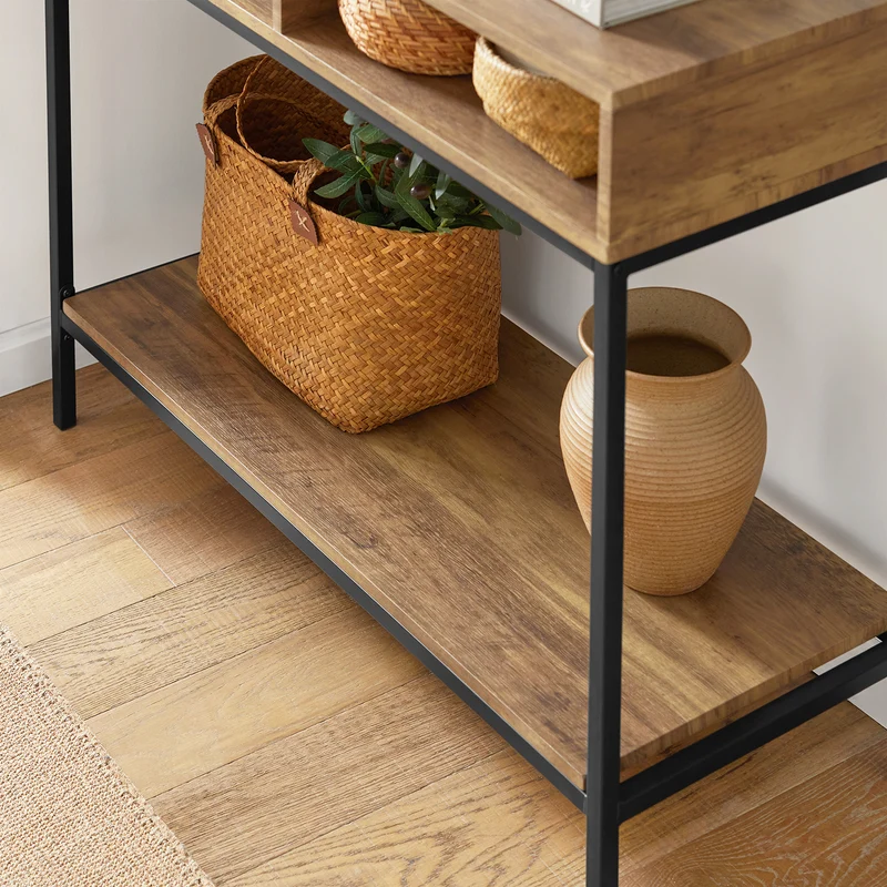 SoBuy FSB41-F Table Console Table d’Entrée Bout de Canapé Table d'Appoint Buffet avec 2 Compartiments étagère