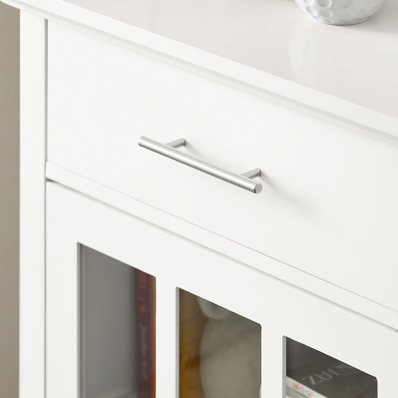 SoBuy FSB31-W Armoire de Rangement Buffet Commode Placard Meuble de Rangement Multi-rangements avec 1 Tiroir et 1 Porte Vitrée
