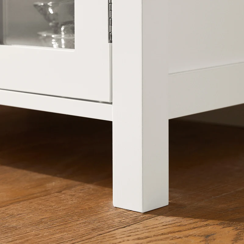 SoBuy FSB31-W Armoire de Rangement Buffet Commode Placard Meuble de Rangement Multi-rangements avec 1 Tiroir et 1 Porte Vitrée
