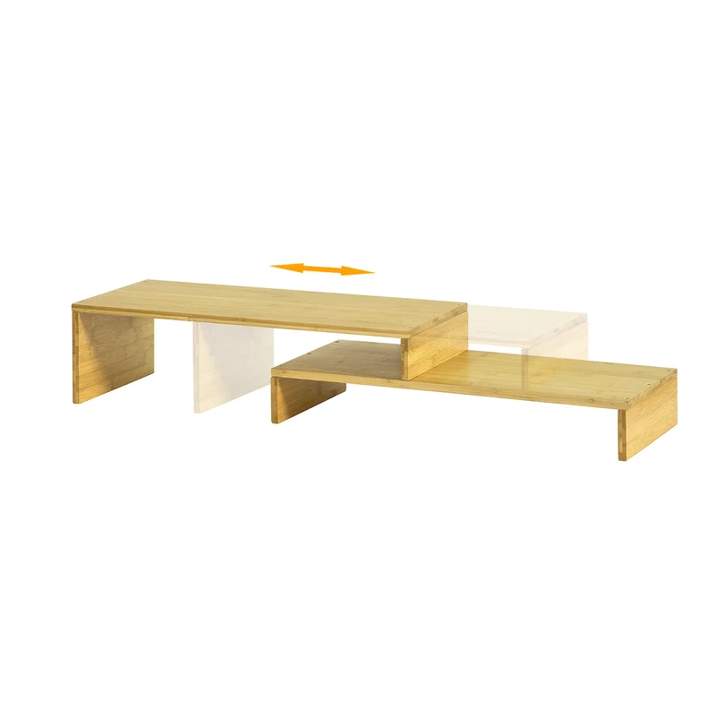 SoBuy BBF07-N Design Support de Moniteur Réglable, Réhausseur d'écran Ergonomique, pour 2 Écrans d'Ordinateur Univer