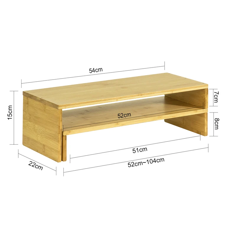 SoBuy BBF07-N Design Support de Moniteur Réglable, Réhausseur d'écran Ergonomique, pour 2 Écrans d'Ordinateur Univer