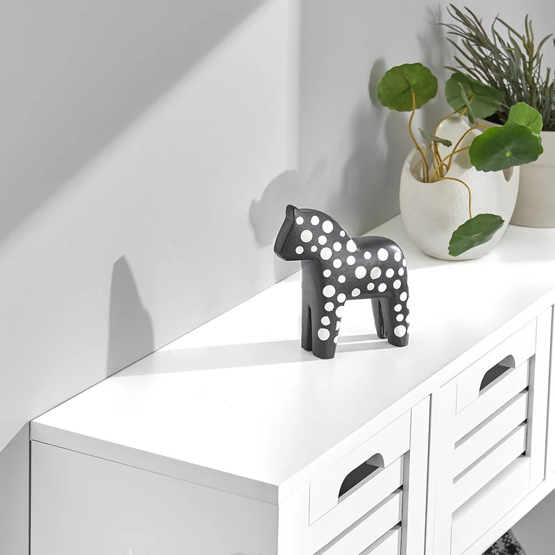 SoBuy FHK19-W Porte-manteau Étagère murale Meuble d’Entrée Patères Étagère Suspendue Vestiaire avec 3 paniers et 4 crochets 80x20x25 cm