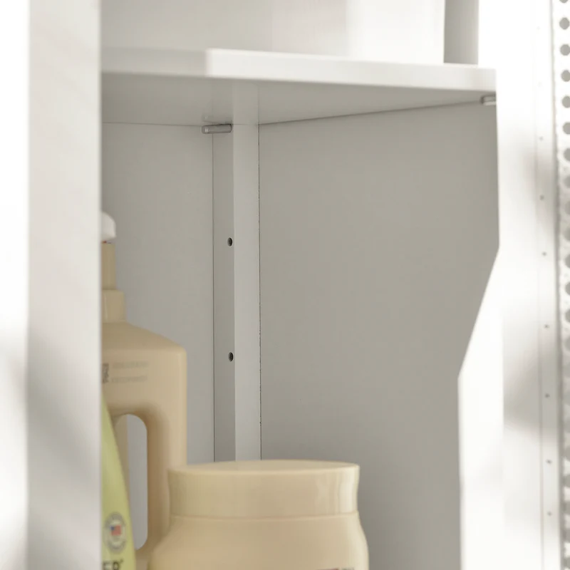 SoBuy BZR36-W Meuble Colonne de Salle de Bain Armoire Haute Placard de Rangement avec 1 porte, 1 tiroir et 3 étagères