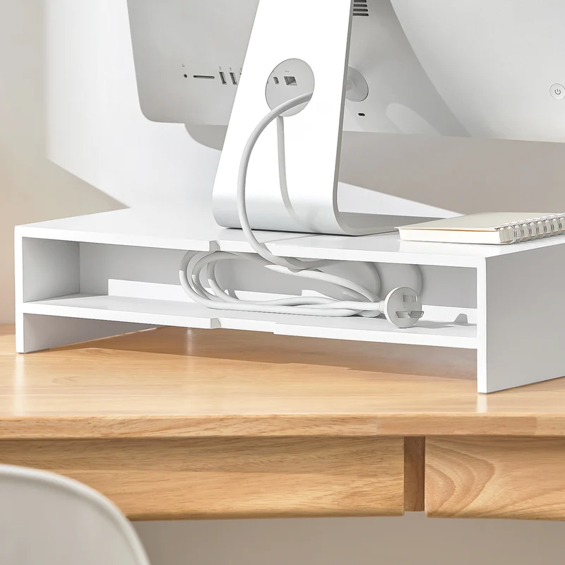 SoBuy BBF03-W Support de Moniteur Écran Ergonomique Support pour Écran d'ordinateur Universal, Ordinateur Portable