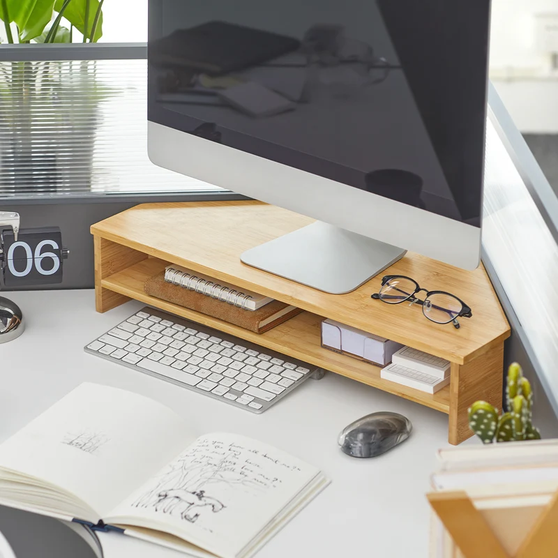 SoBuy BBF09-N Support de Moniteur d'angle, Réhausseur d'écran Ergonomique Support l'Écrans d'Ordinateur Universal