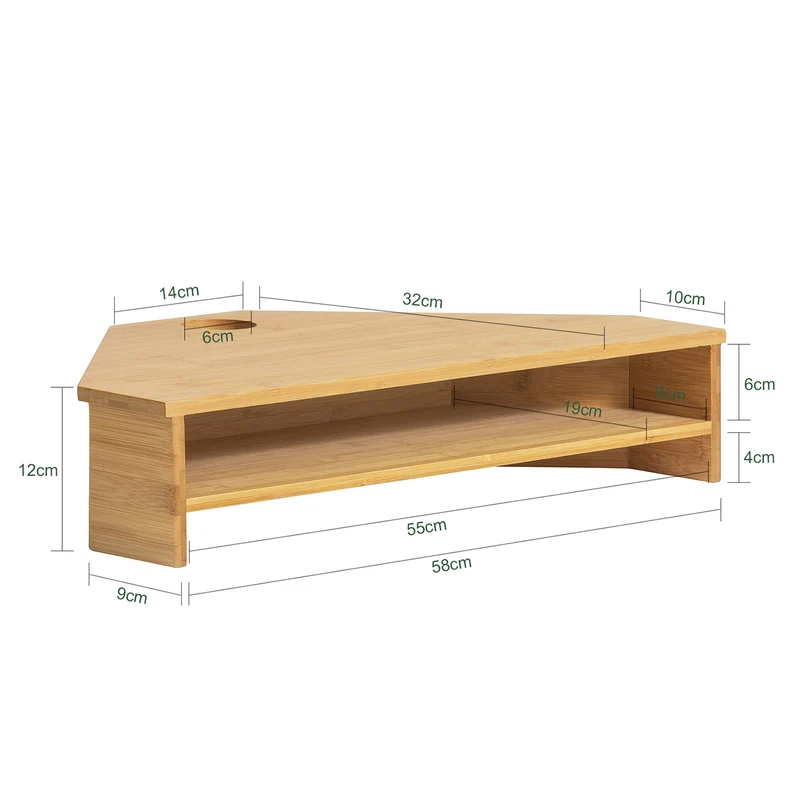 SoBuy BBF09-N Support de Moniteur d'angle, Réhausseur d'écran Ergonomique Support l'Écrans d'Ordinateur Universal
