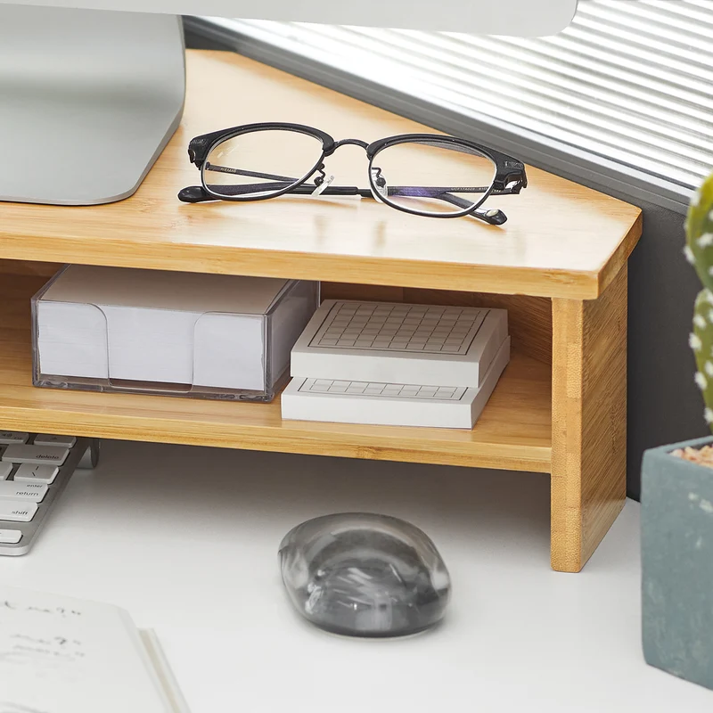SoBuy BBF09-N Support de Moniteur d'angle, Réhausseur d'écran Ergonomique Support l'Écrans d'Ordinateur Universal