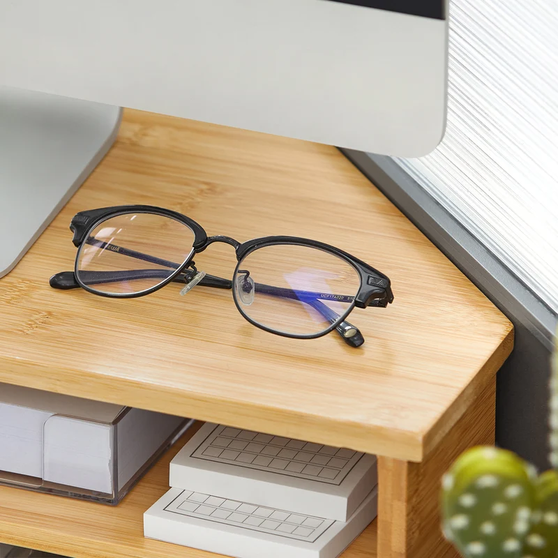 SoBuy BBF09-N Support de Moniteur d'angle, Réhausseur d'écran Ergonomique Support l'Écrans d'Ordinateur Universal