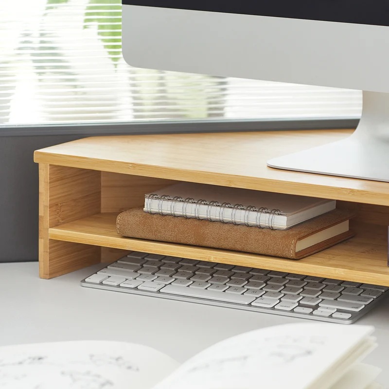SoBuy BBF09-N Support de Moniteur d'angle, Réhausseur d'écran Ergonomique Support l'Écrans d'Ordinateur Universal