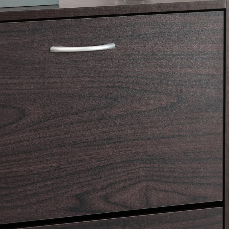SoBuy FSR110-K-BR Armoire à Chaussures 2 Abattants, Rangement pour Entrée Couloir – 60x24x80 cm, Marron