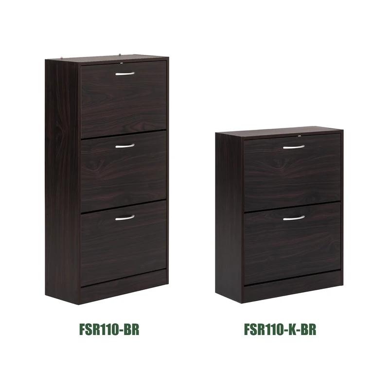 SoBuy FSR110-K-BR Armoire à Chaussures 2 Abattants, Rangement pour Entrée Couloir – 60x24x80 cm, Marron