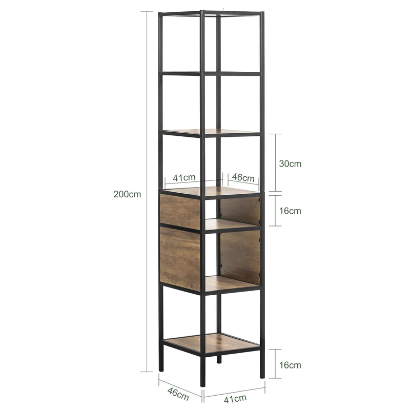 SoBuy STR06-N Étagère à livres avec compartiments ouverts Meuble de Rangement pour Salon Bureau Cuisine