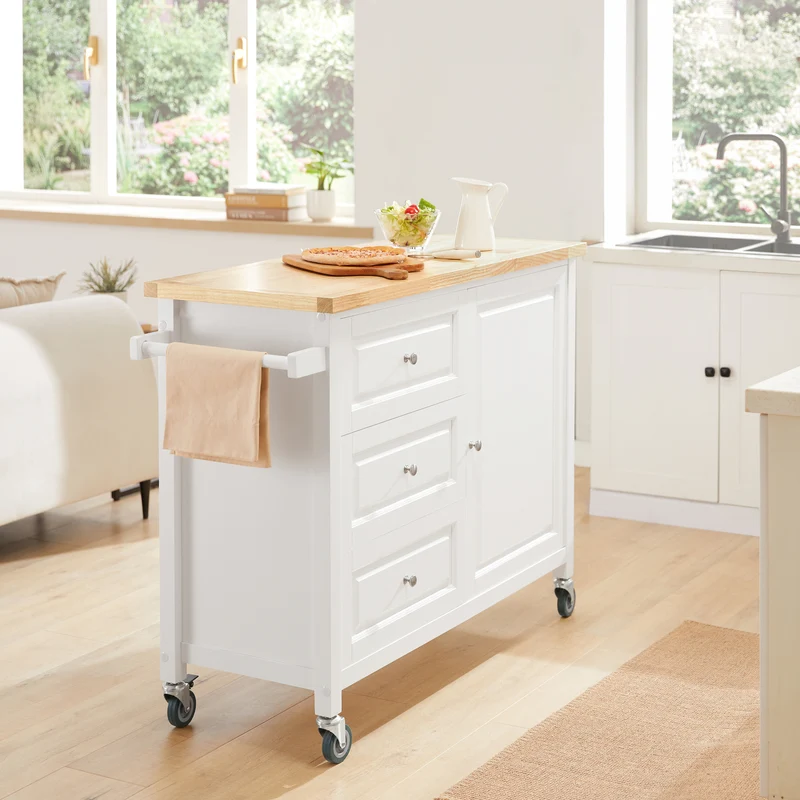 SoBuy FKW106-WN Desserte Roulante Chariot de Cuisine Meuble de Rangement à roulettes Chariot de Service
