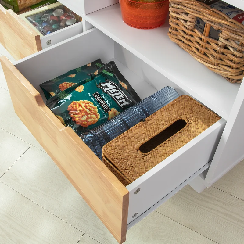 SoBuy FKW107-WN Desserte Roulante Chariot de cuisine Meuble de Rangement à Roulettes Chariot de Service