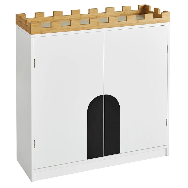 SoBuy KMB44-W Commode pour Enfants Étagère pour Chambre d'enfant avec Tableau Noir Bibliothèque Étagère à Jouets
