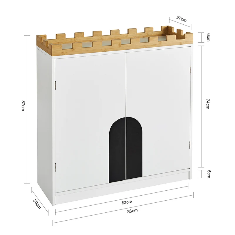 SoBuy KMB44-W Commode pour Enfants Étagère pour Chambre d'enfant avec Tableau Noir Bibliothèque Étagère à Jouets