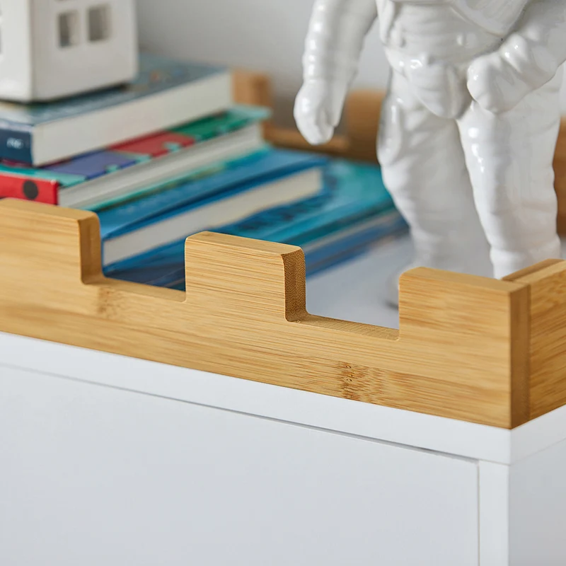 SoBuy KMB44-W Commode pour Enfants Étagère pour Chambre d'enfant avec Tableau Noir Bibliothèque Étagère à Jouets